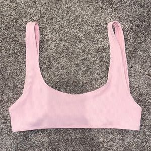 White Fox Baby Pink Bikini Top Size M